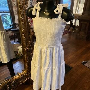 White Sleeveless Kids Dress